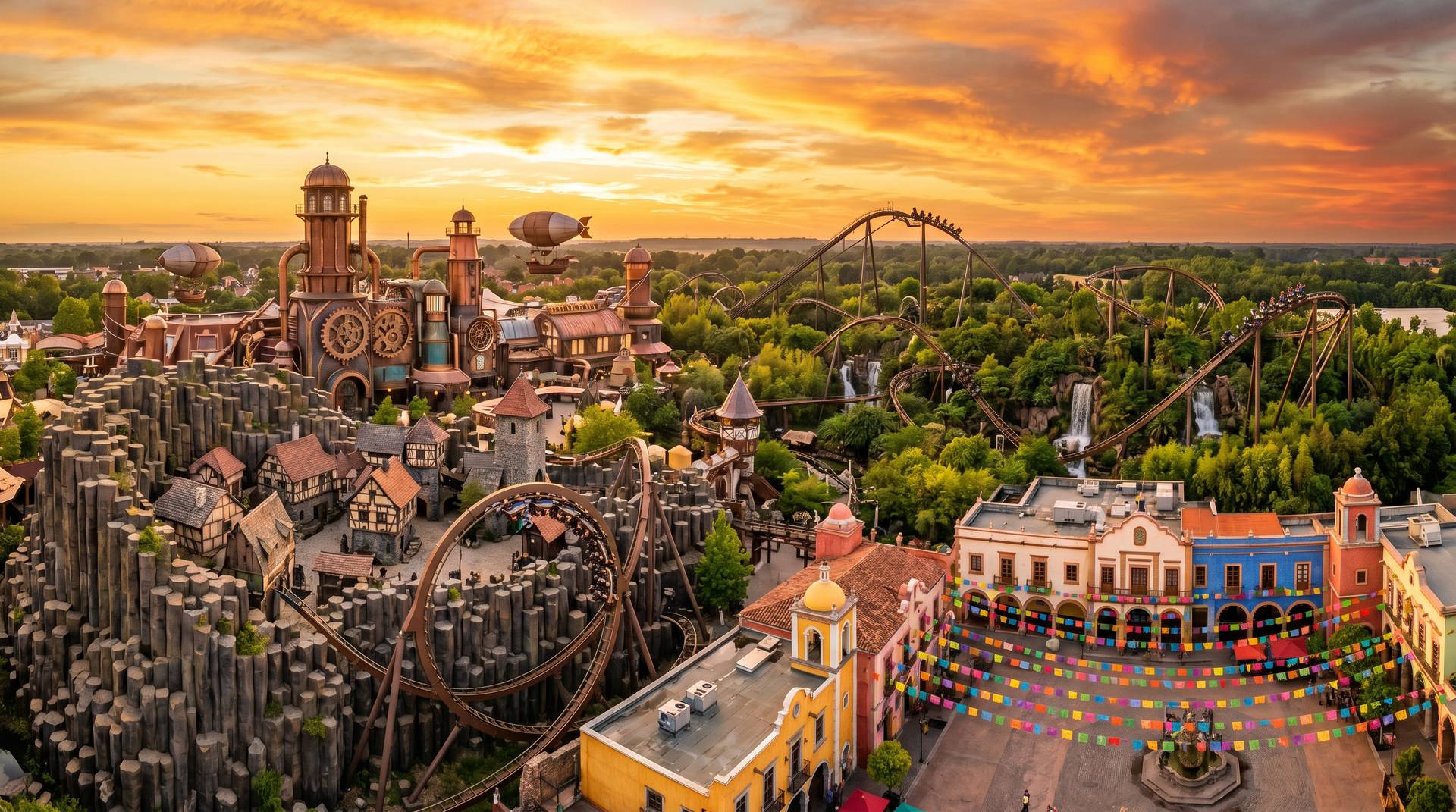 Phantasialand at golden hour